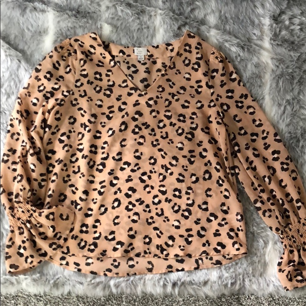 Flowy cheetah print sheer top